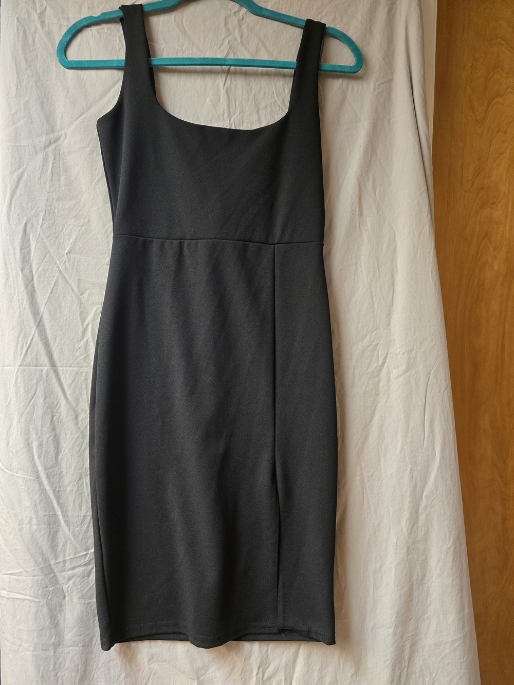 Missguided Black Square Neck Mini Bodycon Dress